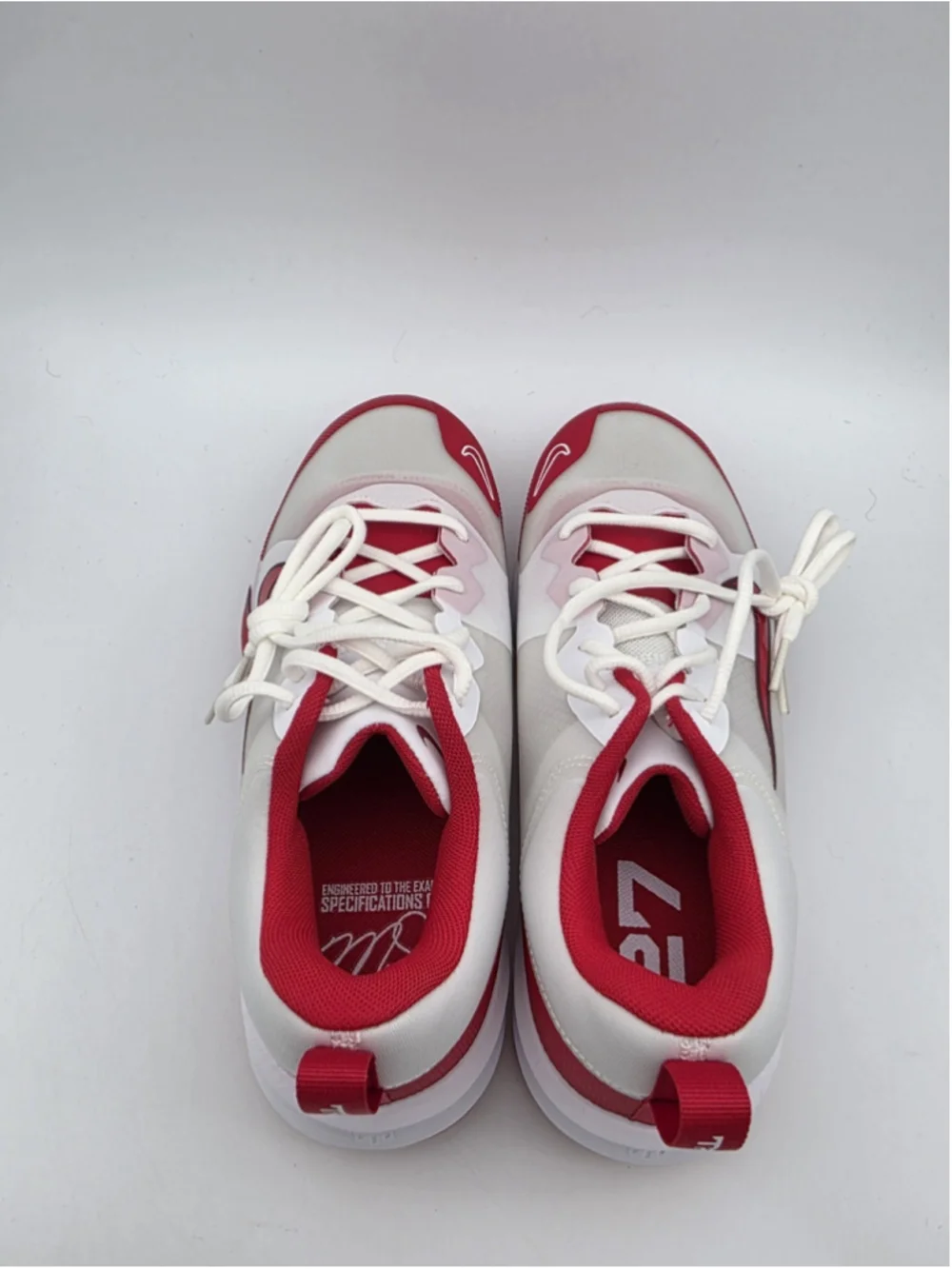Nike Force Zoom Trout 9 Pro Metal Baseball Cleats White-Red Sz 8 FB2907-104